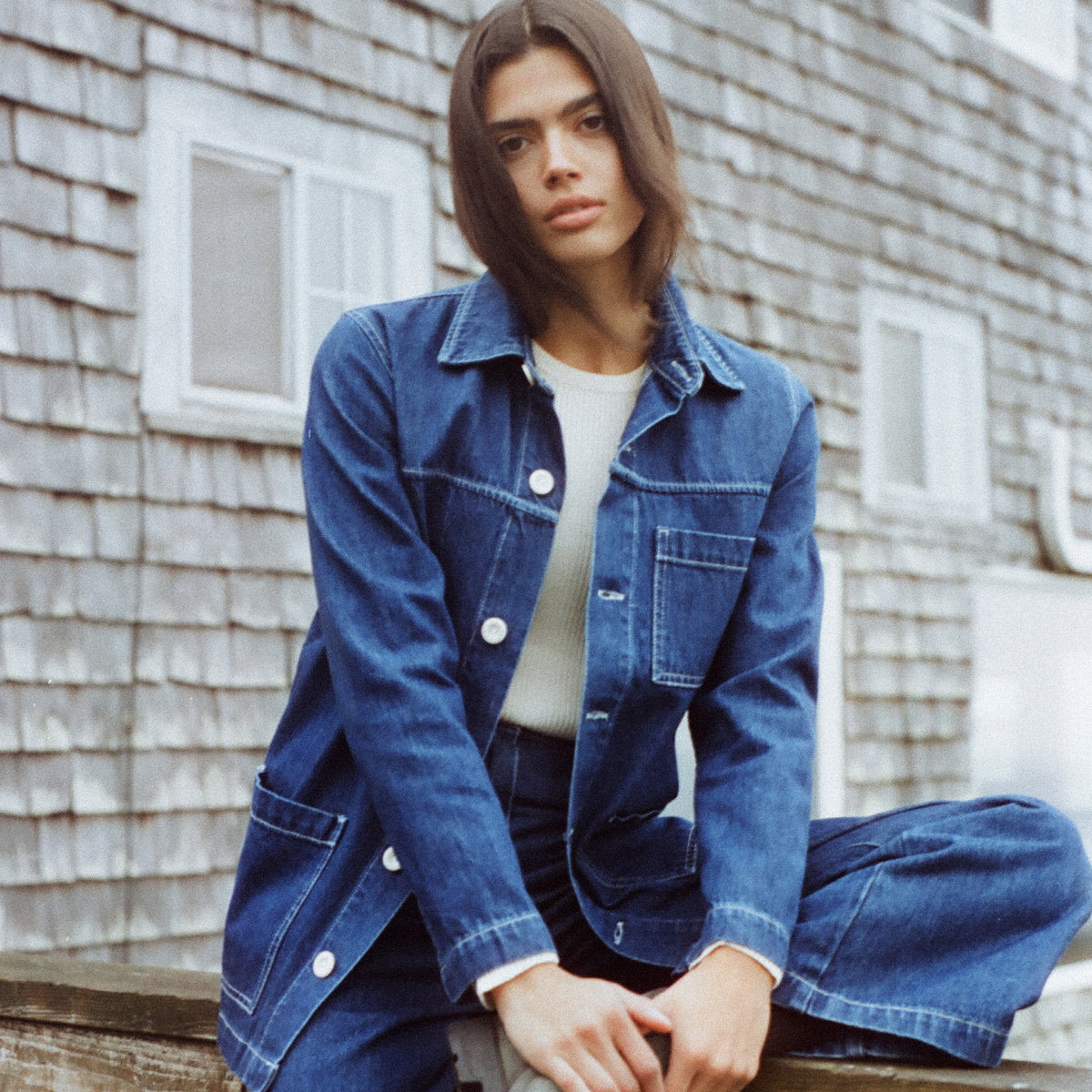 ジャケット・アウター WORKERS : FATIGE JACKET INDIGO DENIM Work Jacket Denim – First Rite Clothing