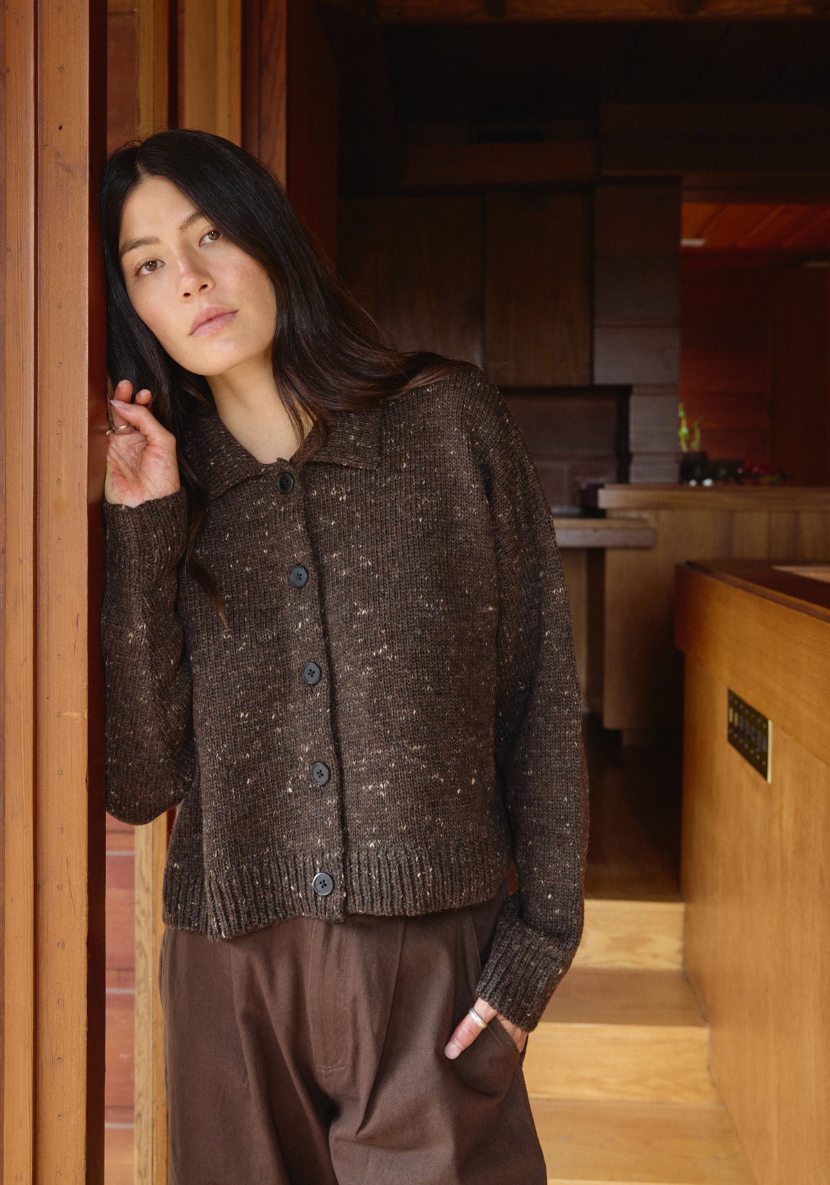 トップス Time is on NEW MIX COLLARED CARDIGAN Collared Cardigan in Merino Wool | Madewell