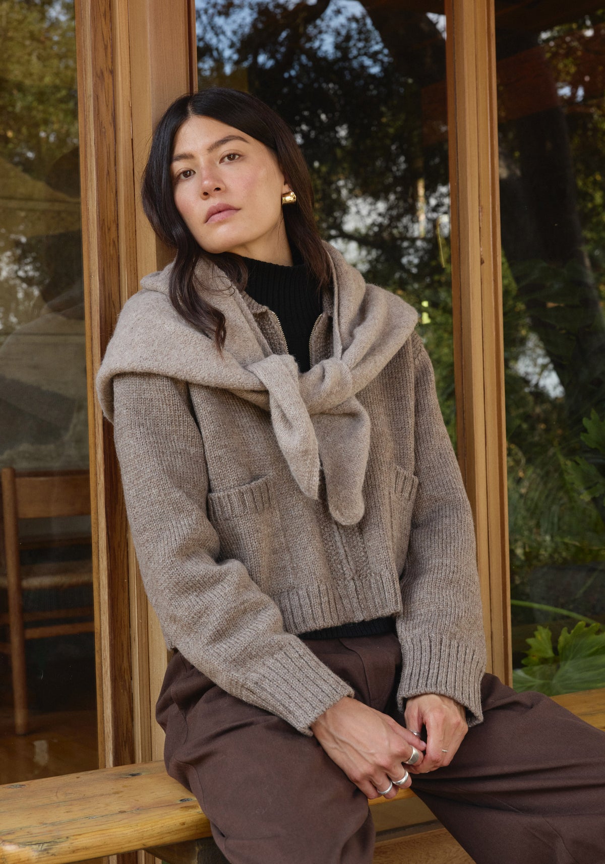 Felted Shawl Scarf Oatmeal – First Rite Clothing