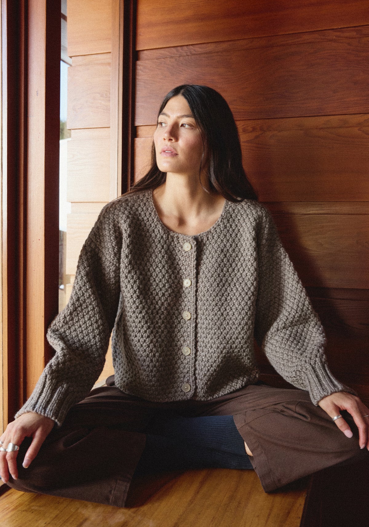 Quinn Cardigan Bark – First Rite Clothing