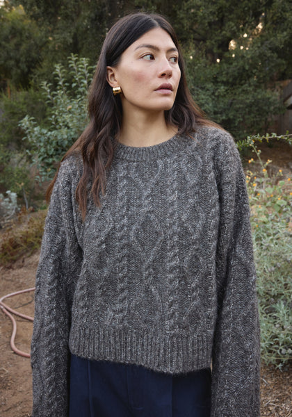 Cropped Cable Charcoal – First Rite Clothing