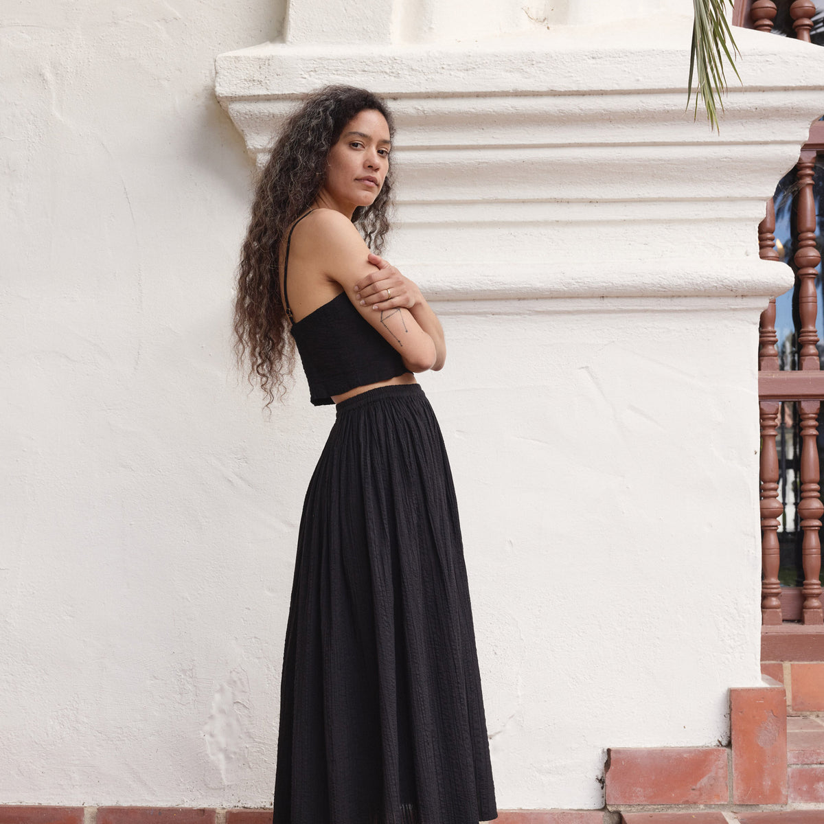 deres Greta / first step skirt （BLACK） deres Greta / first step skirt （BLACK） Greta Pleat Skirt